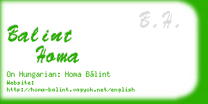 balint homa business card